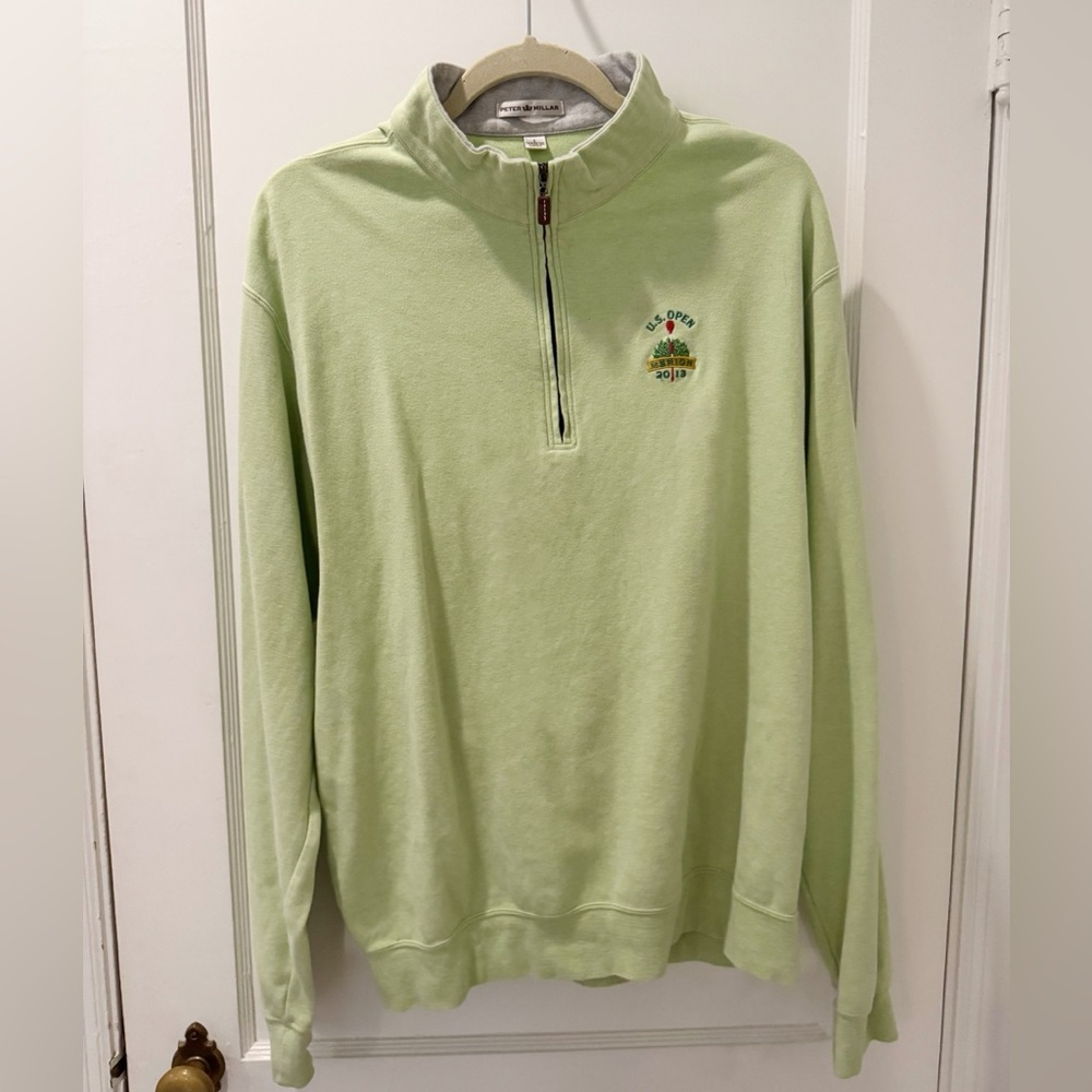Peter Millar Light Green Zip Pullover - US Open Merion 2013